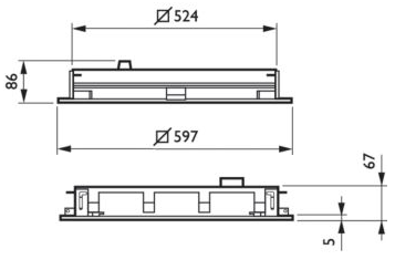 Dimensions for PowerBalance recessed Gen2