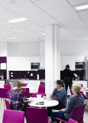 Image from the canteen at the Hiukkavaara centre