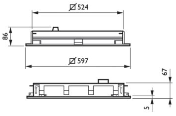 Dimensões para PowerBalance Recessed Gen2