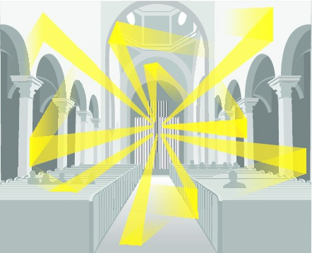 Illustration of long reverberance in a church