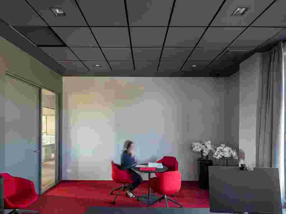 Acoustic ceiling in office room