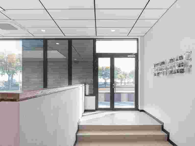 Acoustic ceiling panels in office