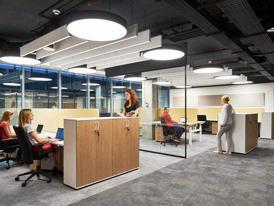 Ecophon Acoustic Ceiling Baffles Shelly Lighting