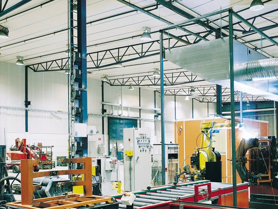 Acoustic ceiling system Ecophon Industry Modus in production line area at Volvo factory
